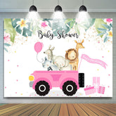 Baby On The Roard Toile de fond de douche de bébé rose pour fille