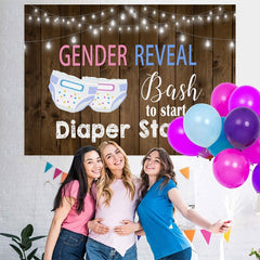 Bash pour démarrer une toile de fond de douche de bébé thème cachette de couches