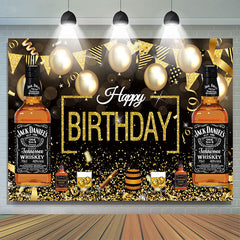 Bière avec whisky ballon drapeaux anniversaire toile de fond
