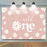 Bellis Perennis Pink Theme Joyeux 1e anniversaire Toile de fond