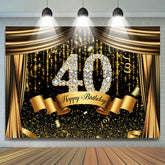 Toile de fond noir et or paillettes Bokeh 40e anniversaire