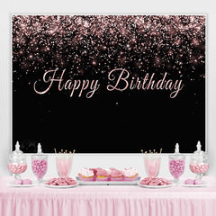 Décors d'anniversaire noir et or rose pour photo