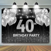 Toile de fond joyeux 40e anniversaire ballon noir et argent