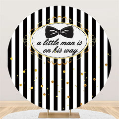Toile de fond de douche de bébé cercle simple arc noir et blanc