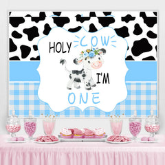 Vache noire et blanche 1ère toile de fond de fête de joyeux anniversaire