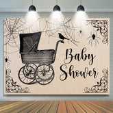 Chariot de bébé noir et toile de fond de douche de bébé Halloween araignée
