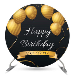 Toile de fond de ballon rond en or noir pour la fête d'anniversaire