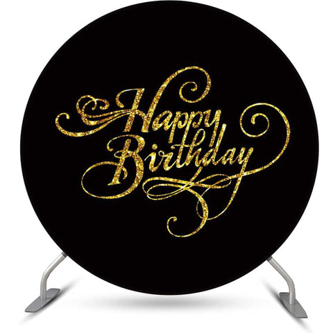 Toile de fond joyeux anniversaire cercle simple or noir Toile de fond joyeux anniversaire cercle simple or noir
