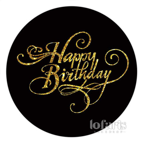 Toile de fond joyeux anniversaire cercle simple or noir Toile de fond joyeux anniversaire cercle simple or noir