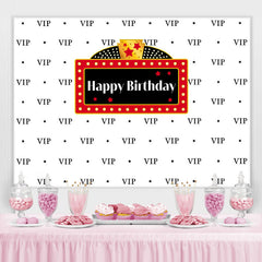Fond de joyeux anniversaire Vip noir et étoile à cinq branches