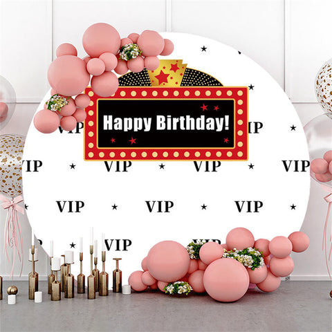Toile de fond de cercle d'anniversaire à thème vip noir pour la fête Toile de fond de cercle d'anniversaire à thème vip noir pour la fête