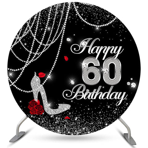 Noir Avec Des Talons Hauts Rose 60e Anniversaire Toile De Fond Ronde Noir Avec Des Talons Hauts Rose 60e Anniversaire Toile De Fond Ronde