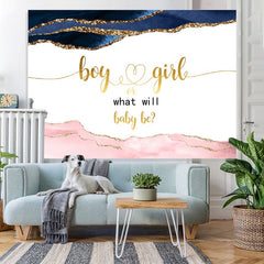 Toile de fond de douche de bébé doré paillettes bleu et rose doux