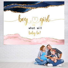 Toile de fond de douche de bébé doré paillettes bleu et rose doux