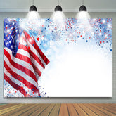 Toile de fond de douche de bébé thème drapeau à rayures bleues et blanches