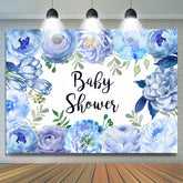 Fleurs bleues en pleine floraison Floral Baby Shower Backdrop