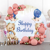 Toile de fond ronde de paillettes d'or bleu pour la fête d'anniversaire