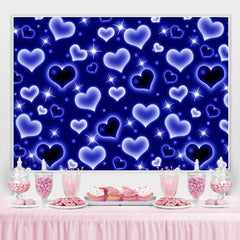 Blue Heart Glitter Toile de fond de f¨ote d'anniversaire photo du d¨|but des ann¨|es 2000