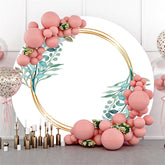 Feuilles bleues et cercle simple toile de fond ronde pour l'événement