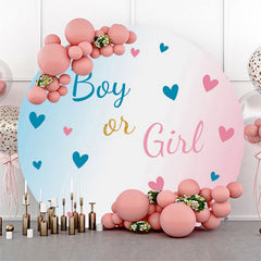 Toile de fond ronde de fête de révélation de sexe de coeur rose bleu