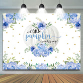 Citrouille violette bleue est sur son chemin toile de fond de douche de bébé