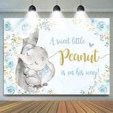 Toile de fond rose bleue et éléphant pour fête de douche de bébé