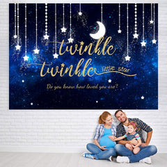 Toile de fond de douche de bébé Blue Twinkle Twinkle Little Star