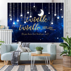 Toile de fond de douche de bébé Blue Twinkle Twinkle Little Star