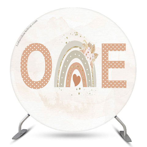 Boho Floral Rainbow 1er Anniversaire Toile de Fond Ronde Boho Floral Rainbow 1er Anniversaire Toile de Fond Ronde