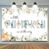 Boho Feuilles Citrouille Floral Bébé Douche Toile de Fond