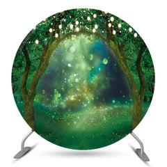 Toile de fond ronde de mariage forêt vert clair bokeh