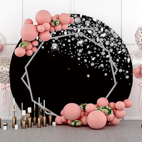 Bokeh Silver Black Glitter Toile de fond ronde pour la fête Bokeh Silver Black Glitter Toile de fond ronde pour la fête