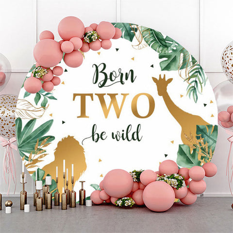 Born Be Wild Forest Animals Round 2e anniversaire Toile de fond Born Be Wild Forest Animals Round 2e anniversaire Toile de fond