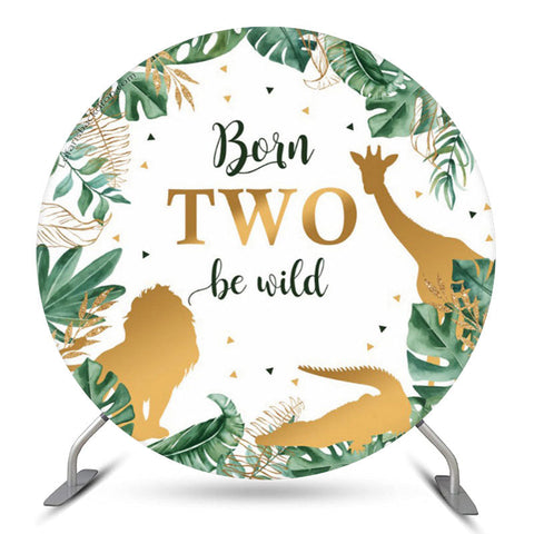 Born Be Wild Forest Animals Round 2e anniversaire Toile de fond Born Be Wild Forest Animals Round 2e anniversaire Toile de fond