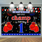 Champion de boxe Confetti Joyeux 1er anniversaire Toile de fond