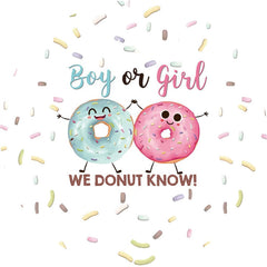 Lofaris Toile de fond ronde pour fête prénatale Motif We Donut Know