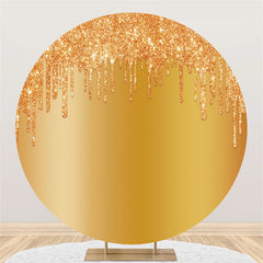 Toile de fond ronde de fête d'anniversaire à paillettes dorées brillantes