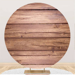 Toile de fond de cercle de rondins rayés marron pour fête d'anniversaire