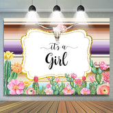 Cactus rose fleurs c'est une toile de fond de douche de bébé fille