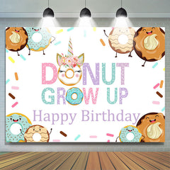Candy Land Donut Grandir Thème Joyeux Anniversaire Toile de Fond