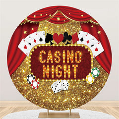 Casino Night Glitter Fond de cercle doré et rouge