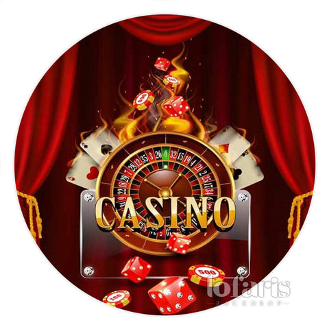 Fond rond d'anniversaire de flamme de carte rouge de nuit de casino Fond rond d'anniversaire de flamme de carte rouge de nuit de casino