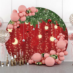 Boules de noël avec fond de vacances de cercle de lumières