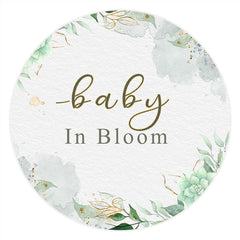 Cercle bébé en fleur fleur fond vert pour baby shower