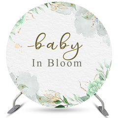 Cercle bébé en fleur fleur fond vert pour baby shower