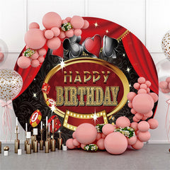 Toile de fond de joyeux anniversaire ronde sur le thème du casino Circle