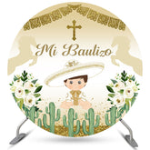 Cercle Cowboy Mi Bautizo Floral Baptême Toile de Fond