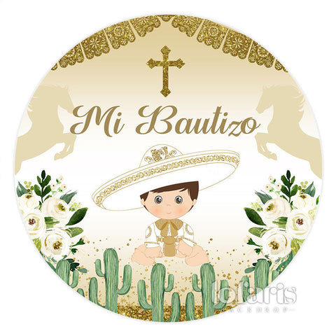 Cercle Cowboy Mi Bautizo Floral Baptême Toile de Fond Cercle Cowboy Mi Bautizo Floral Baptême Toile de Fond