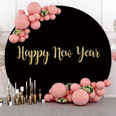 Cercle personnalisé paillettes d'or Happy New Year toile de fond