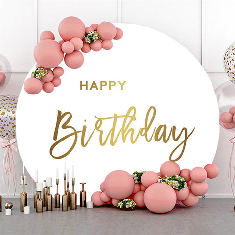 Cercle Personnalisé Or Simple Joyeux Anniversaire Toile De Fond Cercle Personnalisé Or Simple Joyeux Anniversaire Toile De Fond